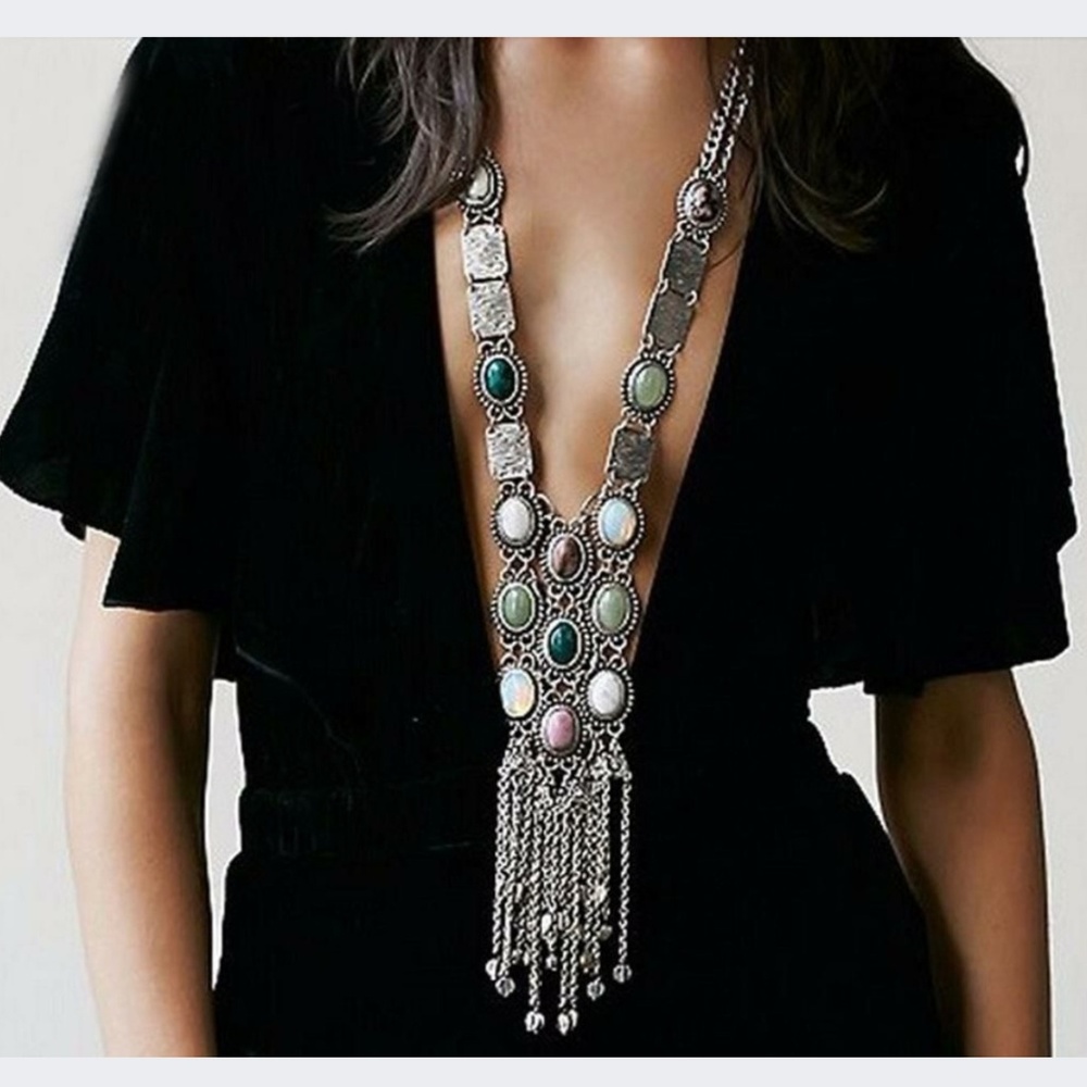 LAST ONE! Gorgeous SILVER Statement Boho Necklace